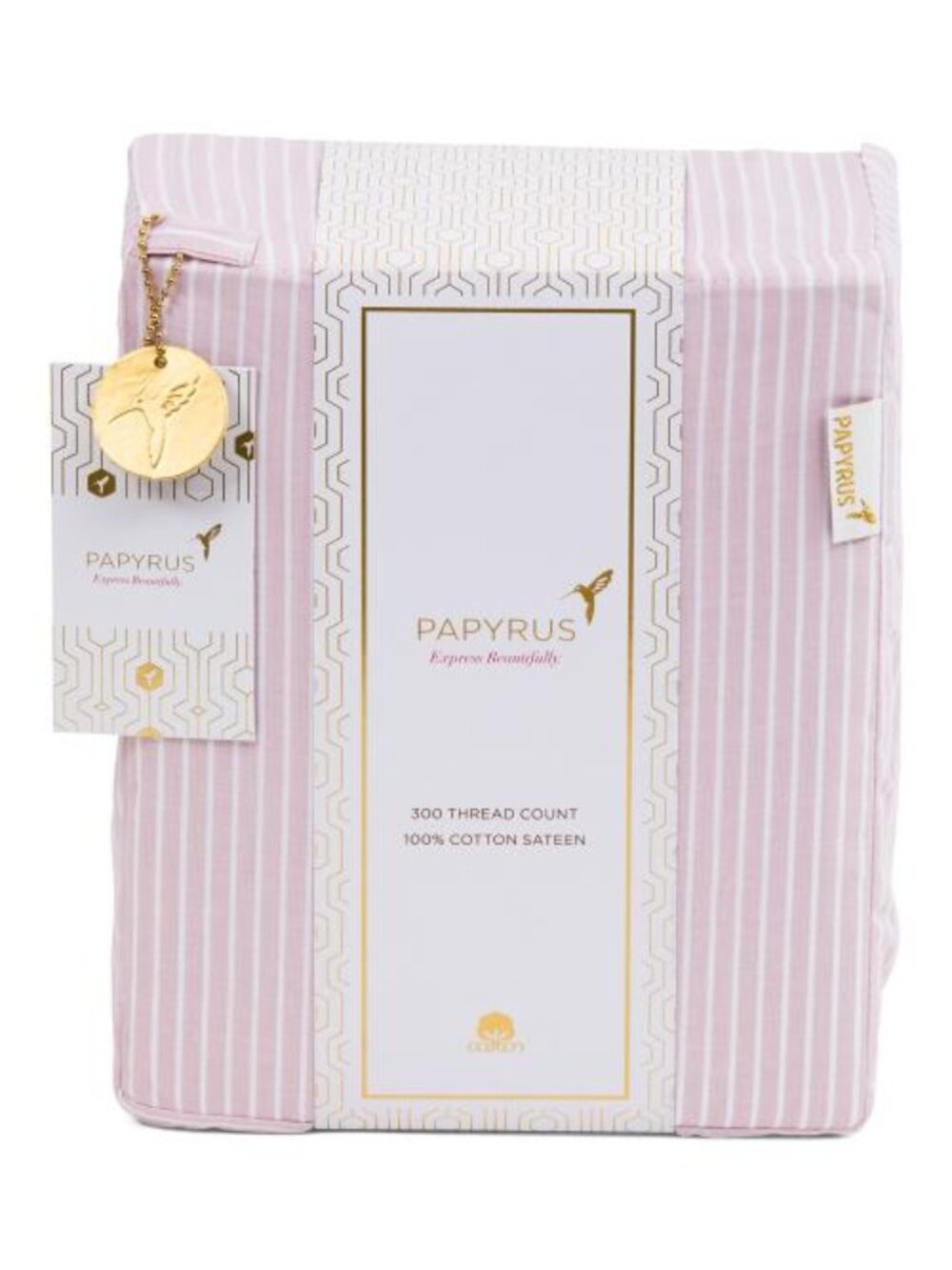PAPYRUS 300tc Cotton Sateen Pinstripe Sheet Set